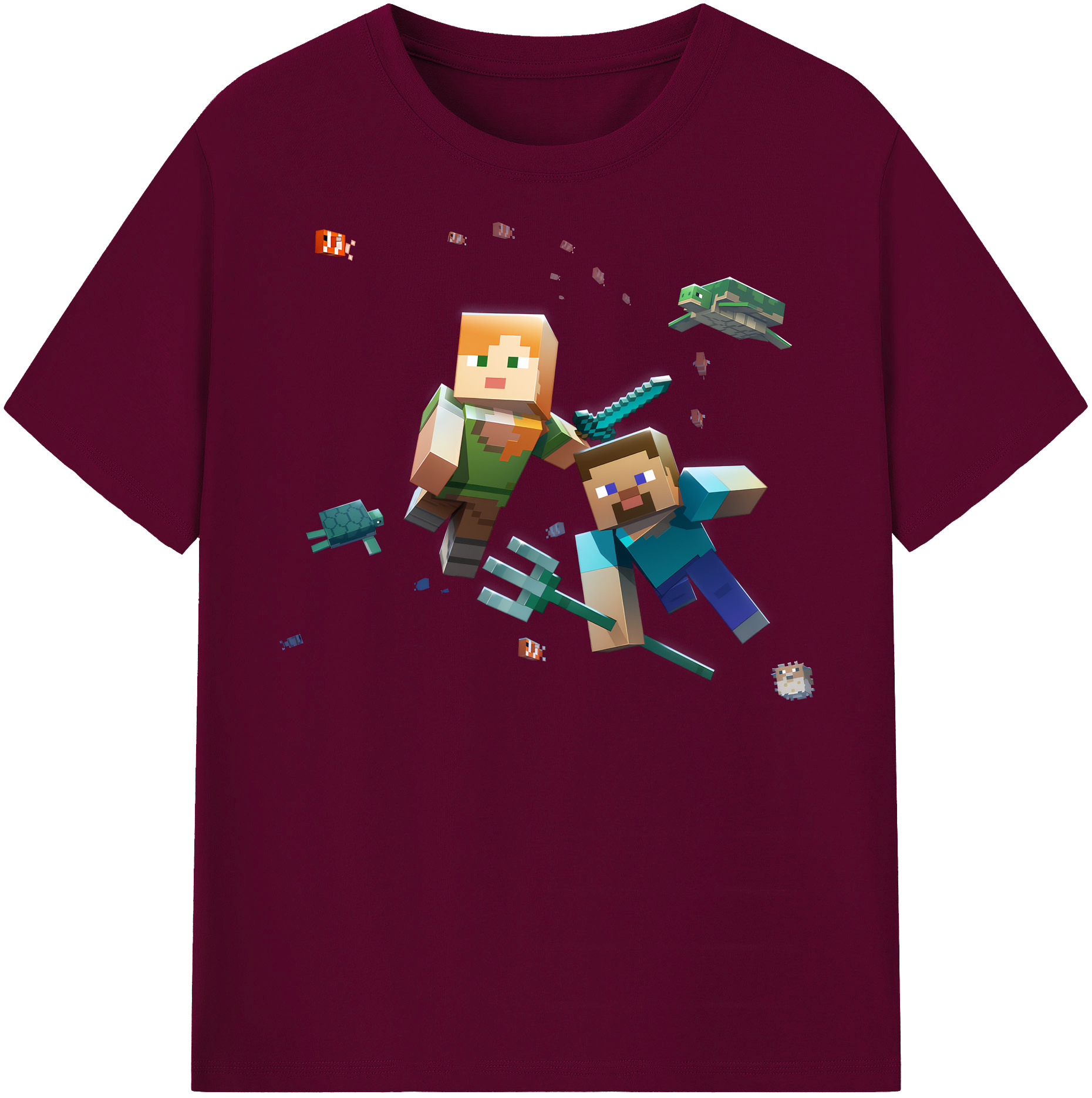 （画像用） マインクラフト ブロックの世界 Minecraft MC Block world レディースカジュアルプリントTシャツ（綿100％）